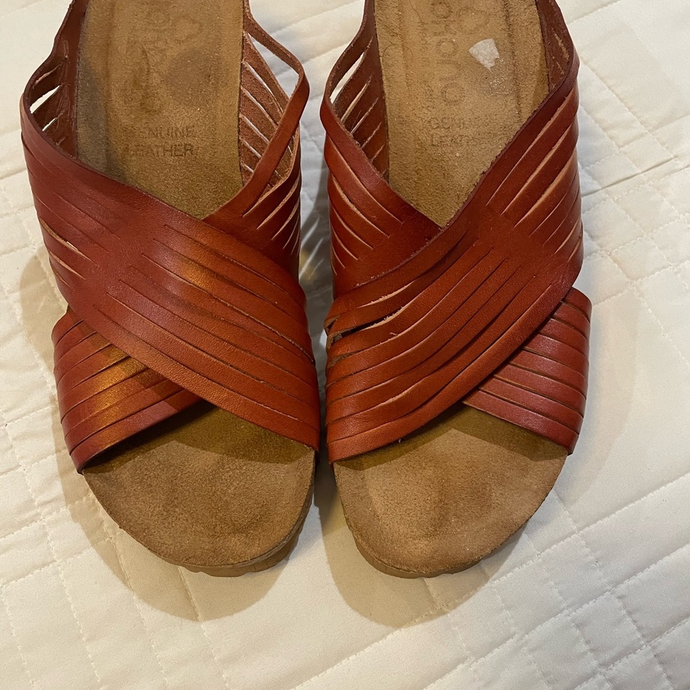 Women's Red Leather Sandals